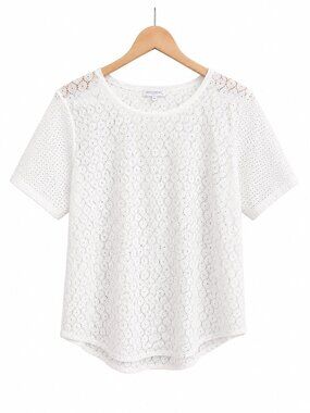 EQUIPMENT FEMME | White Lace Tee – Women’s Large